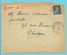 724T Op Brief Aangetekend Met Sterstempel (Relais) * MOIGNELEE * - 1946 -10%