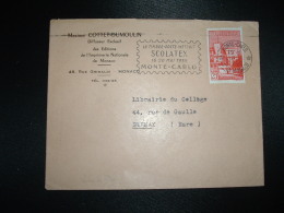 LETTRE TP 25F OBL.MEC.12-5-1959 MONTE-CARLO + SCOLATEX 16 20 MAI 1959 + MAXIME COTTET-DUMOULIN IMPRIMERIE NATIONALE DE M - Brieven En Documenten