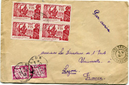 SOUDAN LETTRE PAR AVION DEPART BAMAKO 12 MARS 42 SOUDAN FRANCAIS TAXEE A L'ARRIVEE A LYON 20-3-42 RHONE - Storia Postale