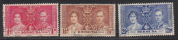 Bermuda 1937 Coronation, Cancelled, Sc# , SG 107-109 - Bermuda