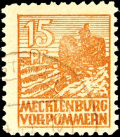 15 Pf. Mittelgelbbraun, Plattenfehler VI, Tadellos, Gestempelt, Gepr. Kramp BPP, Mi. 350.- (ohne Aufschlag Für... - Autres & Non Classés