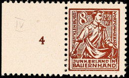 8+22 Pf. Schwärzlichsiena Mit Plattenfehler IV, Postfrisch, Gepr. Kramp BPP, Mi. 300.- (ohne Aufschlag... - Autres & Non Classés