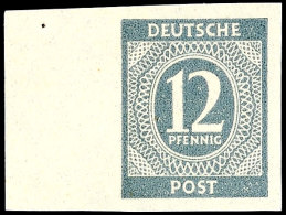 12 Pf. Grau Ungezähnt Vom Linken Bogenrand Tadellos Postfrisch, Gepr. Schlegel BPP, Mi. 350,-, Katalog: 920U... - Autres & Non Classés