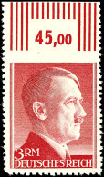 3 Reichsmark "Adolf Hitler", Abart "oben Ungezähnt", Tadellos Postfrisch, Unsigniert, Fotoattest A. Schlegel... - Autres & Non Classés