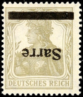 2 Pf. Germania Sarre Mit Kopfstehendem Aufdruck Tadellos Postfrisch, Dopp. Tiefst Gepr. Burger BPP, Mi. 650.-,... - Autres & Non Classés