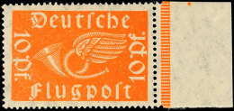 10 Pfg Flugpost 1912, Wolkiges Wasserzeichenähnliches Papier, Tadellos Ungebraucht, Fotoattest Bechtold BPP,... - Autres & Non Classés