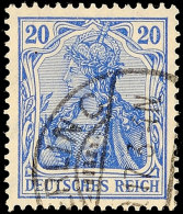 20 Pf. Germania, Dkl.violettblau, Kriegsdruck, Gestempelt "BERLIN C ?.10.17, Gepr. Jäschke BPP, Mi. 130,-,... - Autres & Non Classés