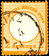 2 Kr. Großer  Schild, Orange, Feldmerkmal "Heller Fleck Im Rahmen Unter Re Von Kreuzer" (Feld 134), Klar... - Autres & Non Classés