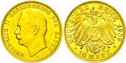 10 Mark, 1909, Friedrich II., Vz., Katalog: J. 191 Vz10 Mark, 1909, Frederic II., Extremley Fine, Catalogue: J.... - Autres & Non Classés