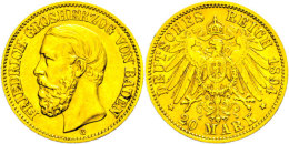 20 Mark, 1894, Friedrich I., Kl. Rf., Ss+., Katalog: J. 189 20 Mark, 1894, Frederic I., Small Edge Nick, Very... - Autres & Non Classés