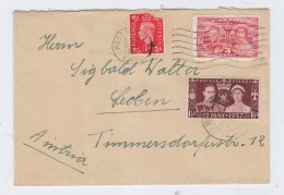 Great Britain Canada MIXED FRANKING COVER 1937 - Lettres & Documents