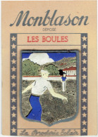 ECUSSON PETANQUE BOULES VERS 1950 SUR SON CARTON D ORGINE FABRICATION CUIR SUR FEUTRINE MAISON SAUNIERE A ESPERAZA - Pétanque