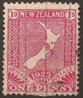 NZ 1923 1d Map Cowan SG 462 U #UD32 - Oblitérés