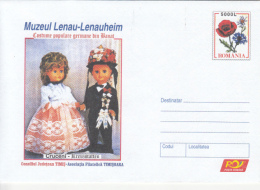 42116- LENAU-LENAUHEIM MUSEUM, FOLKLORE COSTUMES, DOLLS, COVER STATIONERY, 2005, ROMANIA - Muñecas