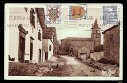 CPA ANCIENNE- AÏNHOA (64)- RUE CENTRALE- L'EGLISE ROMANE- VOLAILLES- - Ainhoa