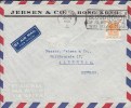 Hong Kong Airmail Par Avion Label JEBSEN & Co., Slogan 'Blood Donor' HO 1953 Cover Brief AABENRAA Denmark 1 $ George VI. - Briefe U. Dokumente