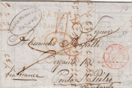 France 1843 Letter London UK Via France French Entry Mark To Ponte St. Peitro Lombardy Austria (o192) - ...-1840 Vorläufer