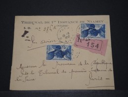 NIGER AOF - Env Recommadée Pour La Paris - Mars 1952 - A Voir - P17848 - Covers & Documents