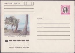 1982-EP-126 CUBA. 1982. POSTAL STATIONERY COVER. Ed.191g. PLAYA BIBIJAGUA. PINES IS BEACH. UNUSED. - Briefe U. Dokumente