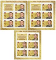 Russia 2016 - Sheets Heroes Russian Federation Famous People Military Militaria Badges Award Medals Stamps Mi 2297-2299 - Collections