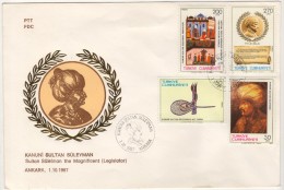 TURQUIE,TURKEI TURKEY, SULTAN SULEIMAN THE MAGNIFICIENT 1987 FIRST DAY COVER - Covers & Documents
