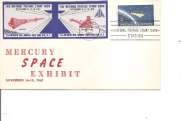 Espace-Mercury ( Commémoratif Des USA De 1962 Avec Timbres Privés Non Dentelés -Dessins En Rouge à Voir) - Amérique Du Nord