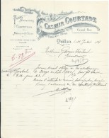 Lettre à En-tête/Toiles Nouveautés Confections/Casimir Courtade/QUILLAN/Aude //1924      FACT178 - Textile & Clothing