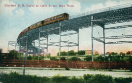 US NEW YORK CITY / Elevated R. R Curve At 110th Street / CARTE COULEUR - Central Park