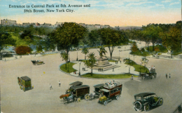 US NEW YORK CITY / Entrance To Central Park At Fifth Avenue And Fifty-ninth Street / CARTE COULEUR GLACEE - Central Park