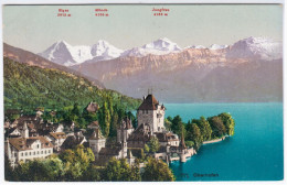 Switzerland Schweiz Suisse Svizzera, Oberhofen Castle, Eiger, Monch, - Oberhofen Am Thunersee