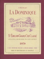 120516 - ETIQUETTE VIN - BORDEAUX -  1979 CHATEAU LA DOMINIQUE ST EMILION GRAND CRU C FAYAT - Red Wines