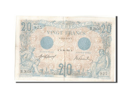 Billet, France, 20 Francs, 20 F 1905-1913 ''Bleu'', 1912, 1912-06-21, TTB+ - 20 F 1905-1913 ''Bleu''
