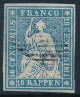 23A 10 Rappen Strubel Blau, Münchnerdruck 2. Auflage, Weissrandig Mit ATTEST: Berra-Gautschy - Used Stamps