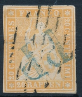 25B 20 Rappen Strubel Klares Blaues PP Und Leichte Luzernerraute, Weissrandig Mit ATTEST: Von Der Weid - Used Stamps