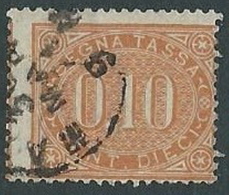 1869 REGNO USATO SEGNATASSE 10 CENT - U34-25 - Portomarken
