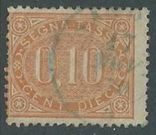 1869 REGNO USATO SEGNATASSE 10 CENT - U35-3 - Portomarken