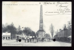 91 Essonne Brunoy 455 Forêt De Sénart La Pyramide Route De Paris à Melun Mulard 1918 Très Animée Carte Perforée De Deux - Sénart