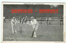 CRICKET - PUBLICITE CHOCOLAT LOMBART - SPORT GAMES - DOS SCANNE - Cricket