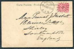 1907 NSW Australia Rome Italy Postcard Gundagai - England - Briefe U. Dokumente