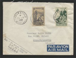 FRENCH EAST AFFRICA / IVORY COAST MIXED FRANKING 1952 TO SWITZERLAND - Cartas & Documentos