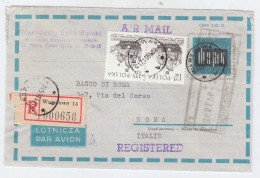 Poland/Italy AIRMAIL REGISTERED COVER 1965 - Avions