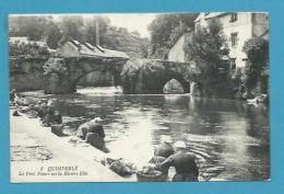 CPA 8-  Lavandières Laveuses Blanchisseuses Lessivières Le Pont Fleurs Sur La Rivière Ellé QUIMPERLE 29 - Quimperlé