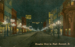 US SAVANNAH / Broughton Street By Night /  CARTE COULEUR GLACEE - Savannah