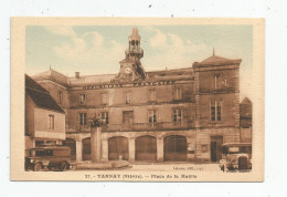 Cp , 58 , TANNAY , Place De La Mairie , Vierge , Automobiles , Camionnette , Ed : Artistic - Tannay