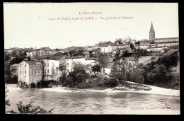 CPA ANCIENNE- ST-PAUL-CAP-DE-JOUX (81)- VUE GENERALE ET CHAUSSÉE- LE MOULIN- CLOCHER - Saint Paul Cap De Joux