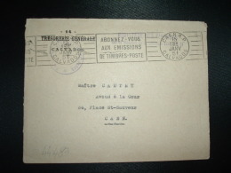 LETTRE OBL.MEC.15 JANV 51 CAEN RP CALVADOS (14) TRESORERIE GENERALE - Civil Frank Covers