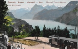 BRUNNEN → Axenstein, Brunnen-Morschachbahn, Colorierter Lichtdruck 1906 - Morschach