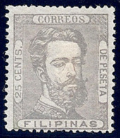 ESPAÑA/FILIPINAS 1872 - Edifil #27 - MLH * - Primera Tirada/impresión Fina - Philippines