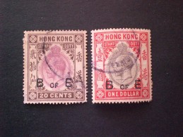 STAMPS HONG KONG 香港 1902 TAXE 1 DOLLAR RED PORPORE OVERPRINTED B OF E 茅根 中國 - Impuestos