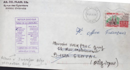 Lettre 33 Eysines 01.07.96. Flamme O= Pour La Belgique Grande Griffe Bilingue Violette NPAI Belge - Briefe U. Dokumente